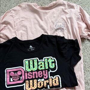 Set of ladies travel tees, size medium black and pink EUC